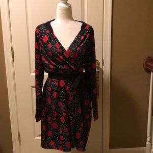 NWT XLfaux wrap dress with belt
